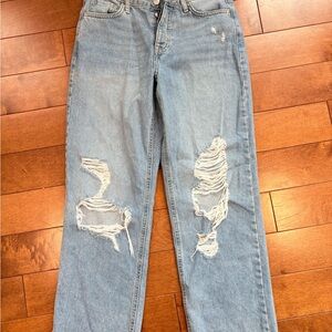 Forever 21 Light Blue Distressed Boyfriend Jeans
